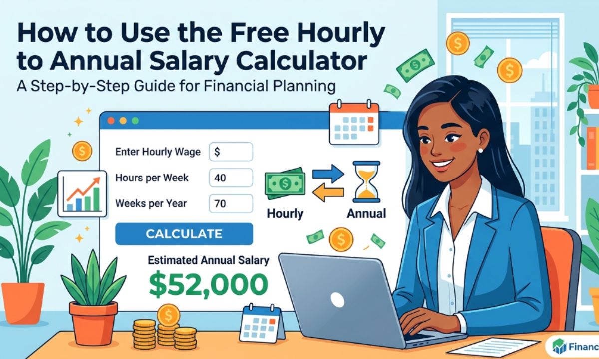 Free hourly to annual salary calculator tool open on a laptop screen